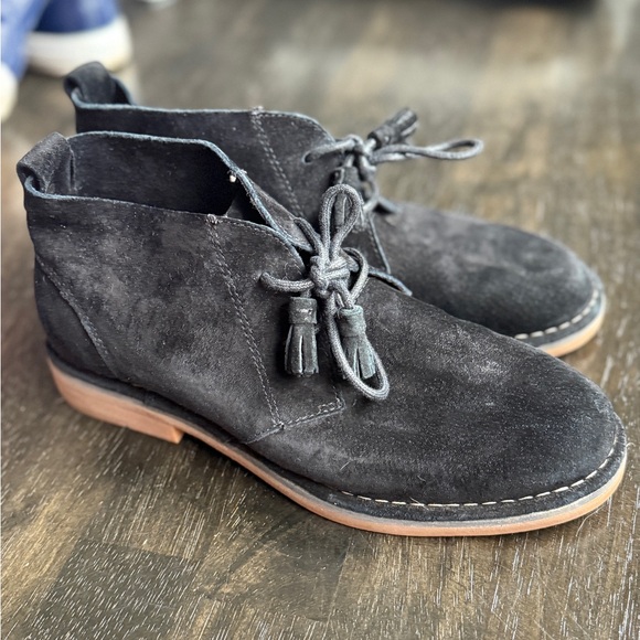 Hush Puppies Black Suede Tassel Ankle Boots Sz 8.5 Ladies, excellent condition - Picture 6 of 8